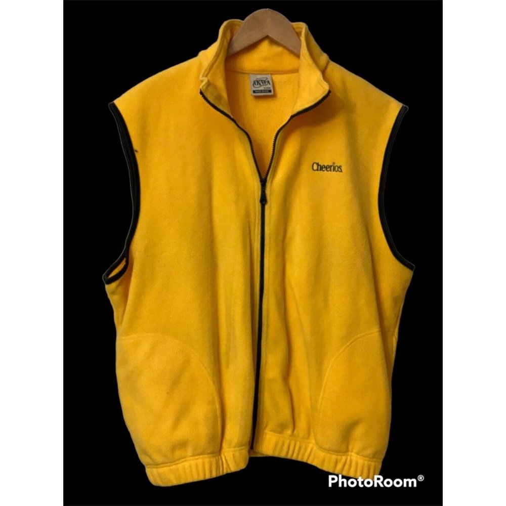 Cheerios XL (read) Akwa yellow black fleece vest
